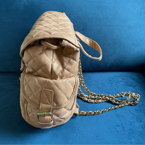 ASOS Blush Faux Leather Quilted Backpack - Picture 5 of 6